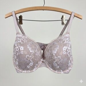 Victoria's Secret Body By Victoria Perfect Shape Lace Bra 34DD Nude Floral